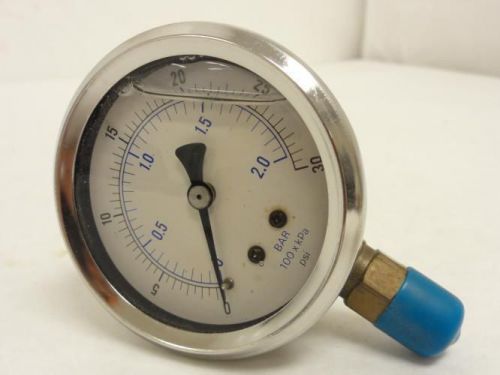 141064 new-no box, ashcroft lm-201l254n ss, pressure gauge, 2.5&#034; dial, 0-30 psi for sale