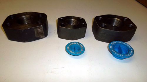 ANCHOR FLANGE 3 PC LOT FROM AN OPEN SHOP ENVIRONMENT 1-1/2&#034; &amp; 1&#034; LESS HARDWARE