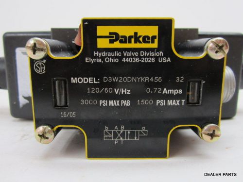 Parker hydraulic solenoid valve model d3w20dnykr456 solenoid  new for sale