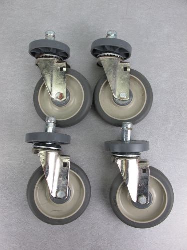 METRO CASTERS W/ BUMPERS LOT OF 4 5&#034; WHEELS