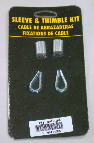 4 1/8&#034; sleeve &amp; thimble kit of 2, 4kh28 340 lbs 1/8-4 zinc plated &amp; aluminum for sale