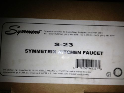 Symmons s-23 symmetrik single lever chrome kitchen faucet w/ 8-1/2&#034; spout *new* for sale