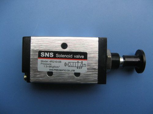 Sns 4r210-08 silver tone black solenoid hand draw valve air cylinder for sale