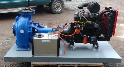 6&#034; gorman rupp centrifugal pump w/lombardini diesel engine, battery &amp; 5gal tank for sale