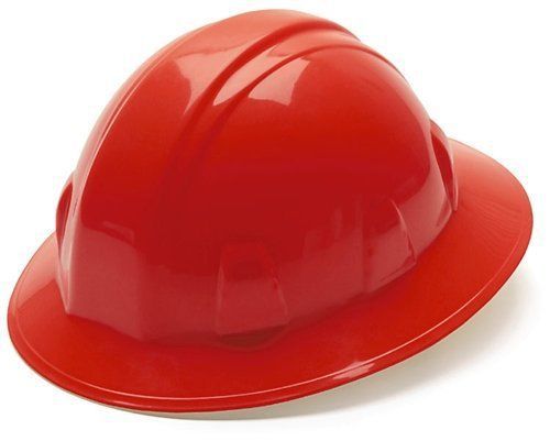 New hard hat pyramex full brim 4pt ratchet red ansi approved hp24120 for sale