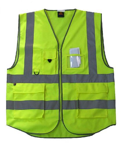 5 pocket high-vis warning reflective tape strip safety vest ansi class 2 size xl for sale