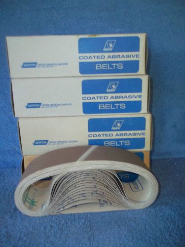 40 Pcs. Norton 40,50,100  Grit Aluminum Oxide Cloth Sanding Belts 3&#034; x 24&#034;  NEW