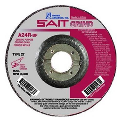 Sait 20063 a24r 4-1/2 x 1/4 x 7/8 long life metal grinding wheel |pkg.25 for sale