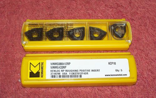KENNAMETAL    CARBIDE  INSERTS    WNMG 433 RP    GRADE  KCP10    PACK OF 5