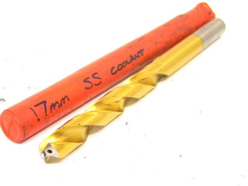 RESHARPENED GUHRING TiN COATED 17.00mm STRAIGHT SHANK COOLANT DRILL .6693&#034;