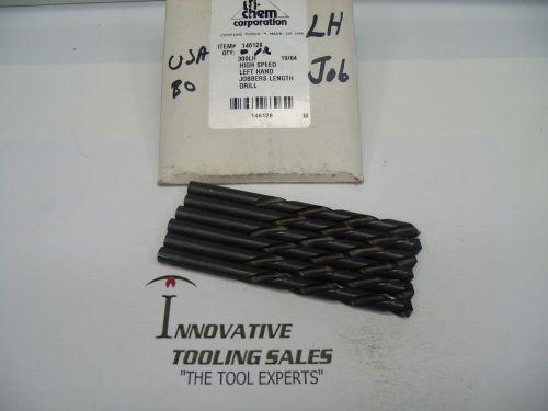 19/64 jobber length hss drill lhgp black oxide tr-chem brand 6pcs for sale