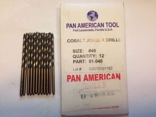 Pan American Tool Lot of 12 Cobalt Jobber Drills size #50 New