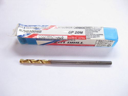 Mitsubishi 3mm coolant fed solid carbide drills mzs0300mb japan gp 20m for sale