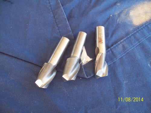 LOT OF 3 GOOD USED 3/4&#034; SHANK END MILLS USA BRANDS 1&#034; and .875&#034; DIAMETER