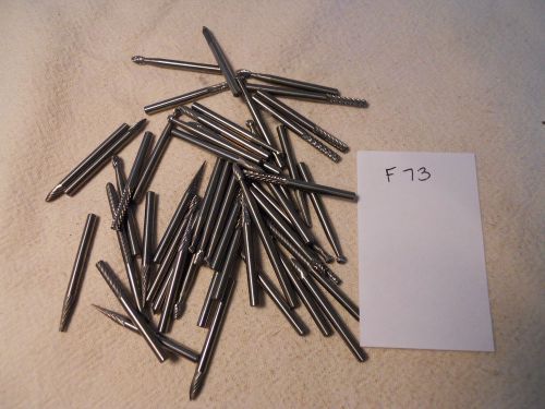 50 NEW 1/8&#034; SHANK CARBIDE BURRS. GREAT VARIETY OF SHAPES. USA MADE  {F73}