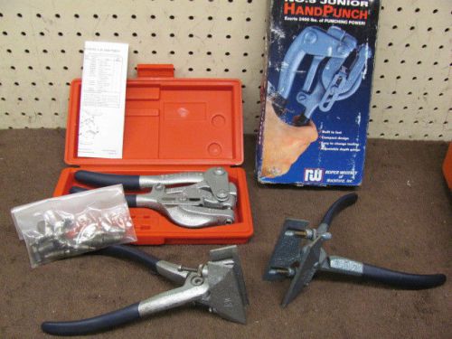 Roper Whitney No 5 Jr Hand Punch w/ die key instructions &amp; case NEW plus extras!
