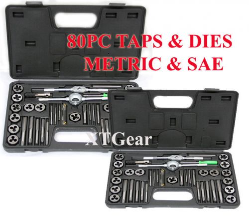 80 PCS TAP &amp; DIES W/ CASE METRIC &amp; SAE BOLTS REMOVAL