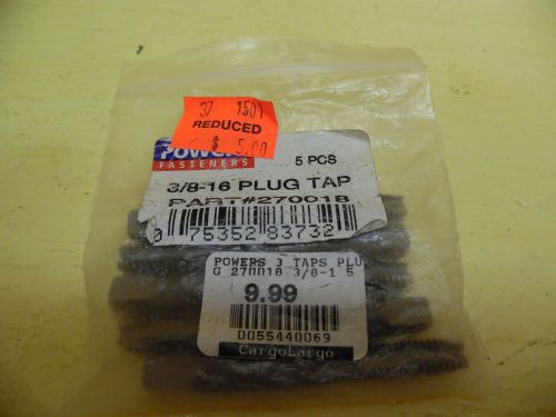 (Lot of 5) 3/8-16 Plug Tap Part #270018 Powers Fasteners