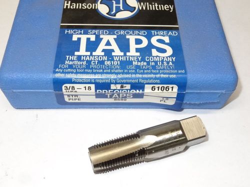 new HANSON WHITNEY 3/8-18 NPS 4FL National Straight Plug HSS Pipe Tap 61061 USA