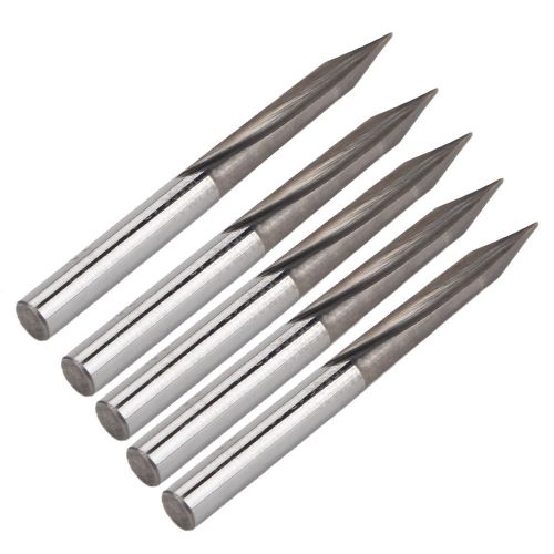 5x CNC Router Milling Engraving Bits Cutting 25 Degree 0.6mm Blade 4mm Shank
