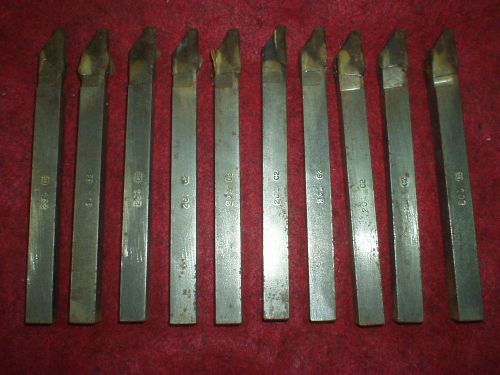 LOT OF TEN CARBIBE TIPPED TOOL BITS 1/2 BY 1/2 BY 6&#034; LONG