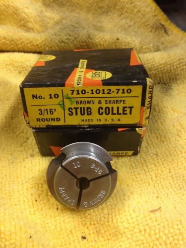 Brown Sharpe 10 Stub Collet 3/16&#034; Screw Machine Machinist Tool Box Find