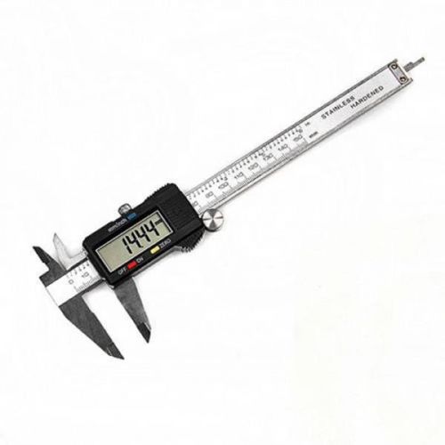 150mm 15cm 6&#034; electronic digital lcd steel vernier caliper gauge micrometer tool for sale
