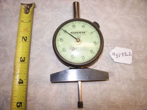 Depth gauge, federal 0 - 1&#034; range dial depth gage (.001&#034;) with rev. counter, usa for sale