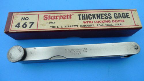 STARRETT No. 467 THICKNESS GAGE with 9 leaves in BOX ***FREE SHIPPING*** C