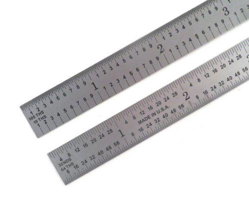 Blem cosmetic second pec 12&#034; flexible satin 5r 10/100/32/64ths machinist ruler for sale