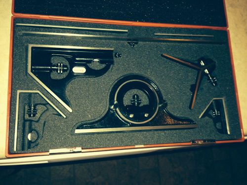 Starrett 8 piece combination square set with 4,6&amp;12&#034; beams for sale