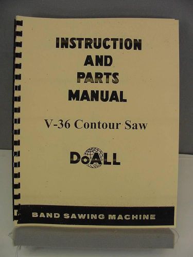 Doall V-36 Contour Saw Instruction &amp; Parts Manual