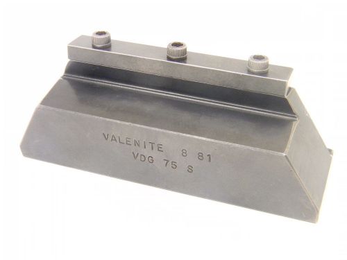 USED VALENITE VDG-75-S CUT-OFF PARTING BLADE TOOL BLOCK (For 1.25&#034; Blades)