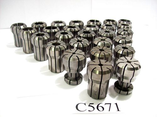 (27) piece set da400 collets from 3/16&#034; to 1&#034; by 32nds da 400 collet lot c5671 for sale