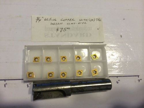 3/4&#034; Milling Cutter With a Box of 10 CCMT 21.52 Carbide Inserts