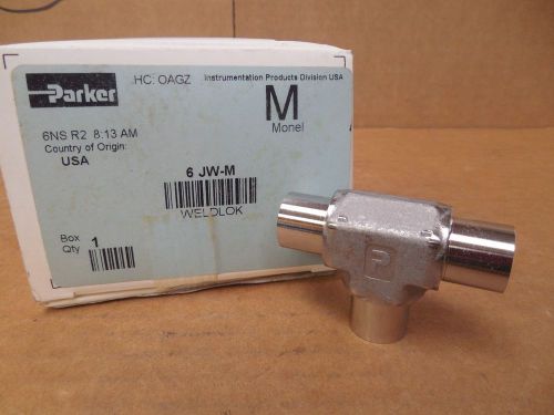 Parker monel 3-way tee fitting 6jw-m 6jwm 3/8&#034; socket weld weldlock new for sale