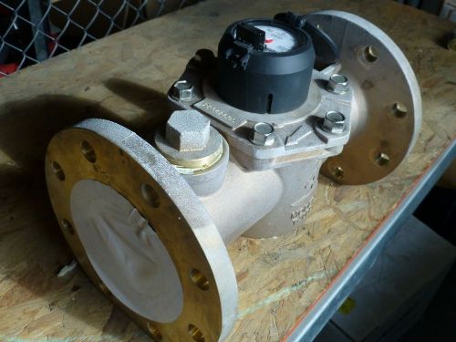 Elster 4&#034; t4000 low-lead bronze turbine water meter with pulser for sale