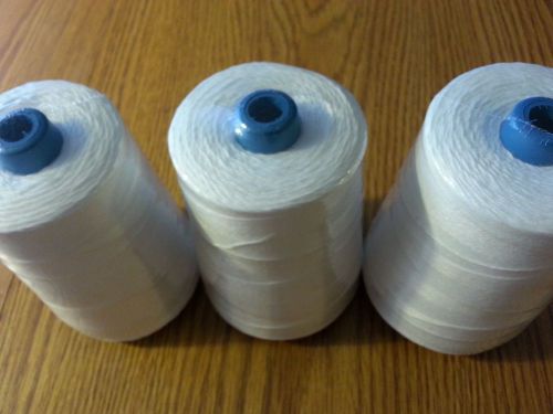 3 cones100% polyester natural white thread for portable bag closer newlong np-7a for sale