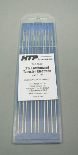 10 htp 2% lanthanated tungsten tig electrodes 3/32 x 7 blue for sale