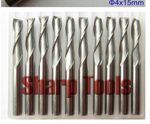 10pcs double flute carbide mill spiral cutter wood cnc router bits  4mm 15mm for sale