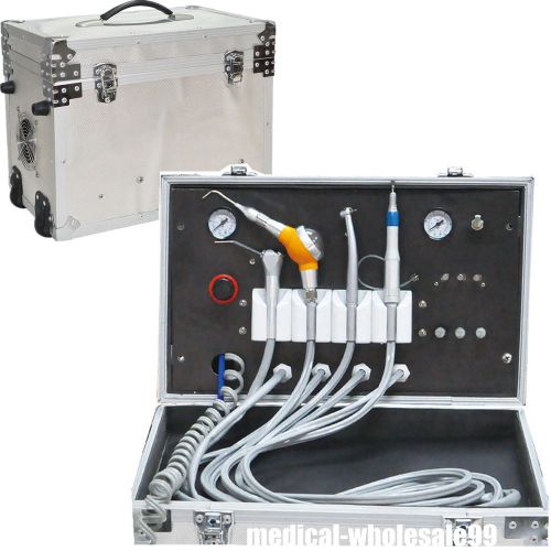 Suitcase type dental turbine unit suction work air compressor 3way syringe 4hole for sale