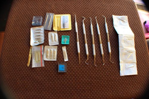 LOT OF DENTAL INSTRUMENTS AND BURS.