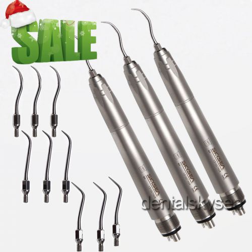 3x dental hygienist air scaler ultrasonic handpiece 4h nsk style 9 scaling tips for sale