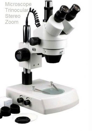 Trinocular Stereo Zoom Microscope with Dual Halogen Lights with DSLR Cam Adapter