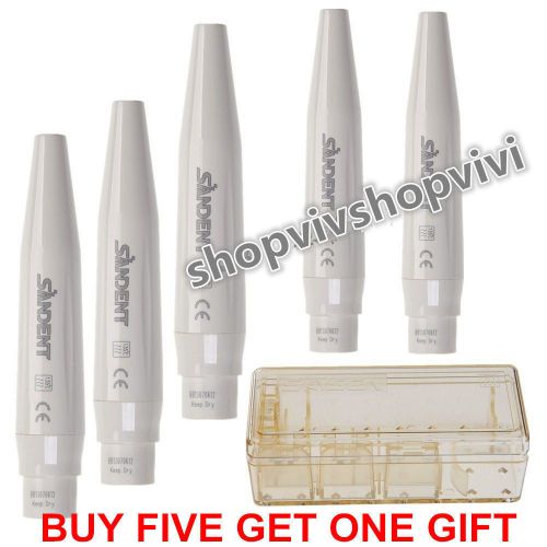 5*Dental Ultrasonic Scaler Handpiece Fit EMS Woodpecker Tips+ 1xDisinfection Box