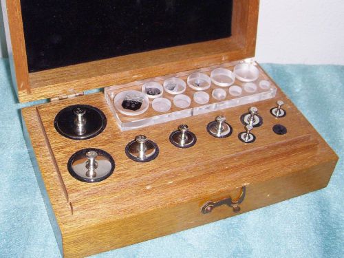 Christian becker balance scale calibration weight set stainless chrome ss w/box for sale