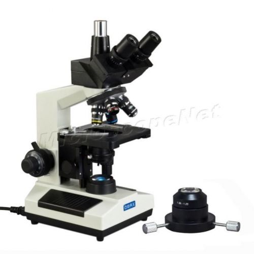 Compound Trinocular Laboratory LED Microscope 40X-2000X+Darkfield Condenser
