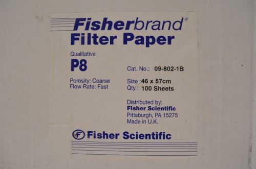 FisherBrand Filter Paper P8 Cat No 09-802-1B 46 x 57cm Coarse Fast 100 Sheets