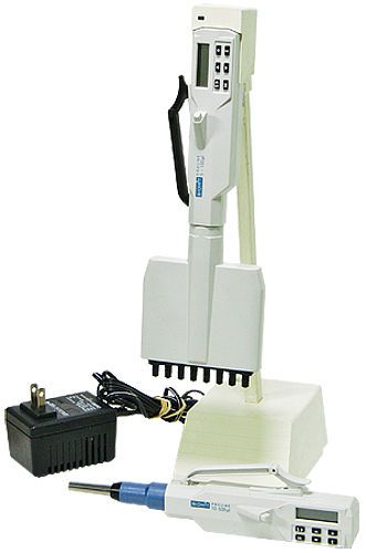 Set of 2 biohit proline pipettes with charger, pn: 710210 and 710100 for sale