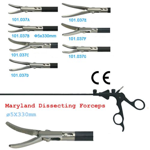 5X330mm Maryland Dissecting Forceps Curved Laparoscopic Laparoscopy Endoscopy ce